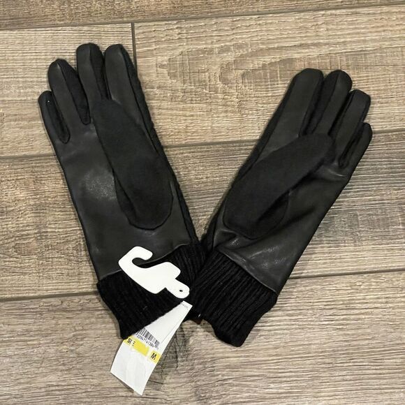 Michael Kors Womens Quilted Logo Gloves Medium Black - Picture 3 of 7